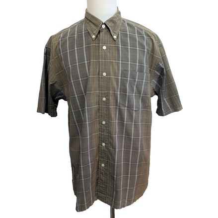 Chemise Nautica Manches Courtes à Carreaux Kaki - Taille XL