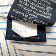 Chemise Ralph Lauren M Slim Fit Blanc Rayures Bleu Logo Drapeau USA Vintage