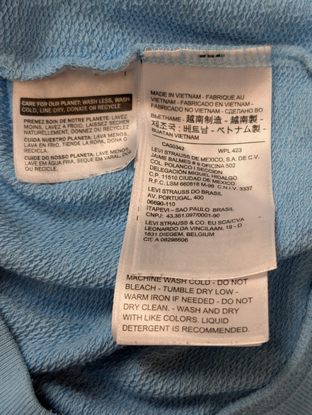 Sweat à capuche Levi's Bleu Ciel Logo Sérigraphié Taille L