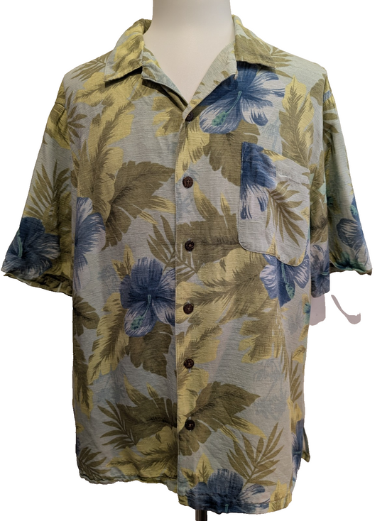 Chemise Hawaïenne Havana Jack's Café 100% Soie - Fleurs & Feuillage - XL