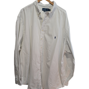 Chemise Ralph Lauren blanche uni logo marine taille 5XL (4x big) #2514