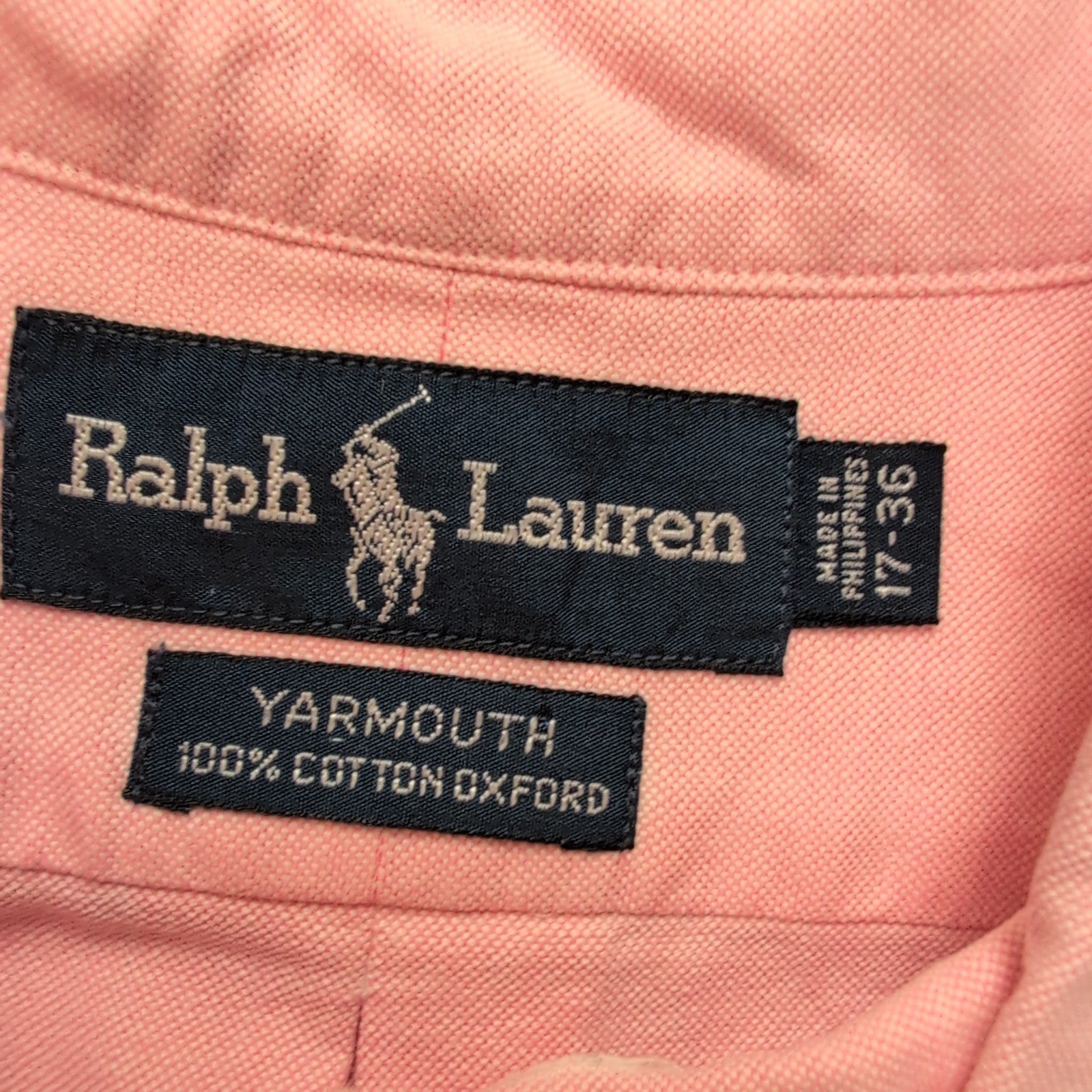 Chemise Ralph Lauren Yarmouth XL Rose Oxford Shirt Button Down Logo Marron