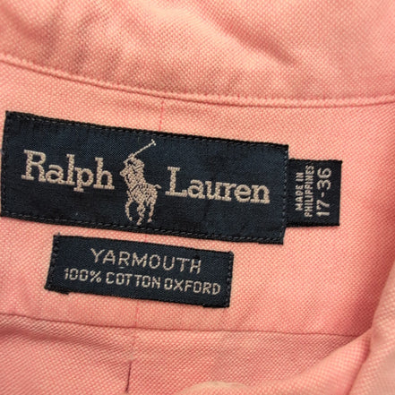Chemise Ralph Lauren Yarmouth XL Rose Oxford Shirt Button Down Logo Marron