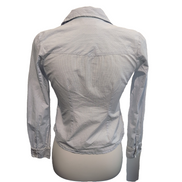 Chemise IKKS femme XS bleu à rayures cintrée 100% coton 2 poches