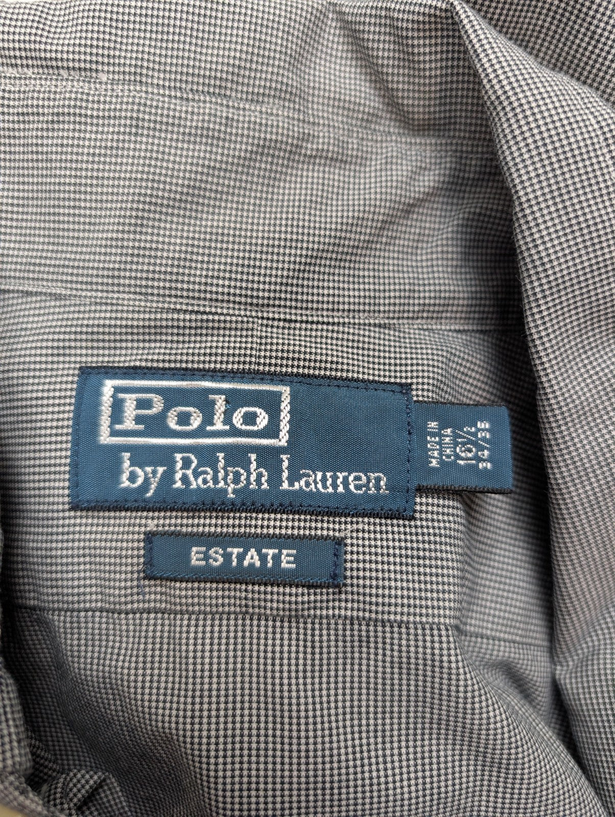 Chemise Polo Ralph Lauren  Estate Shirt XL Carreaux Gris Col Classique Sans Logo