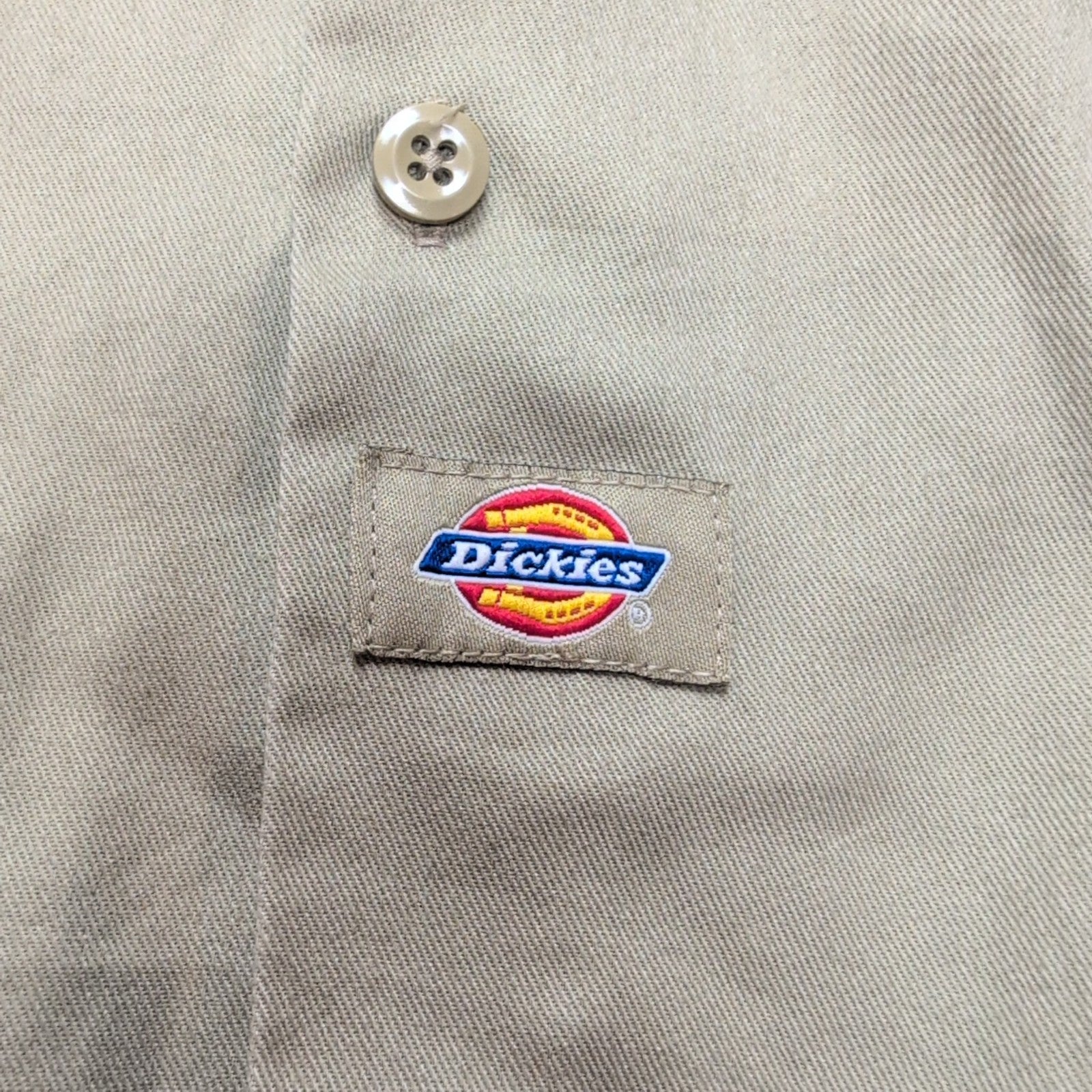 Chemise Dickies M Beige Workwear 2 Poches Poche Stylo Manches Longues