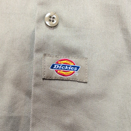 Chemise Dickies M Beige Workwear 2 Poches Poche Stylo Manches Longues