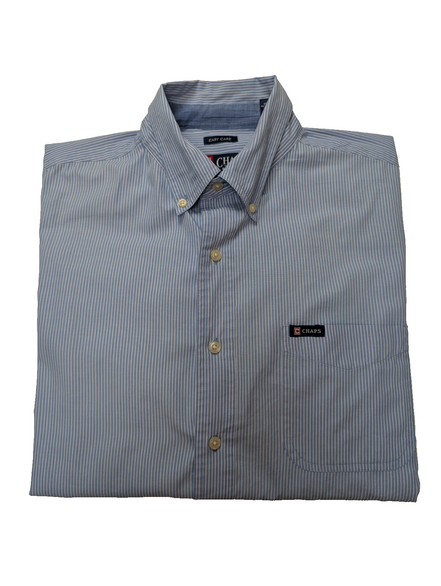 Chemise CHAPS bleu à rayures taille L #257ms