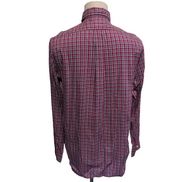 Chemise Ralph Lauren M Rouge Bleu Carreaux Shirt Button Down Coton Logo Marine