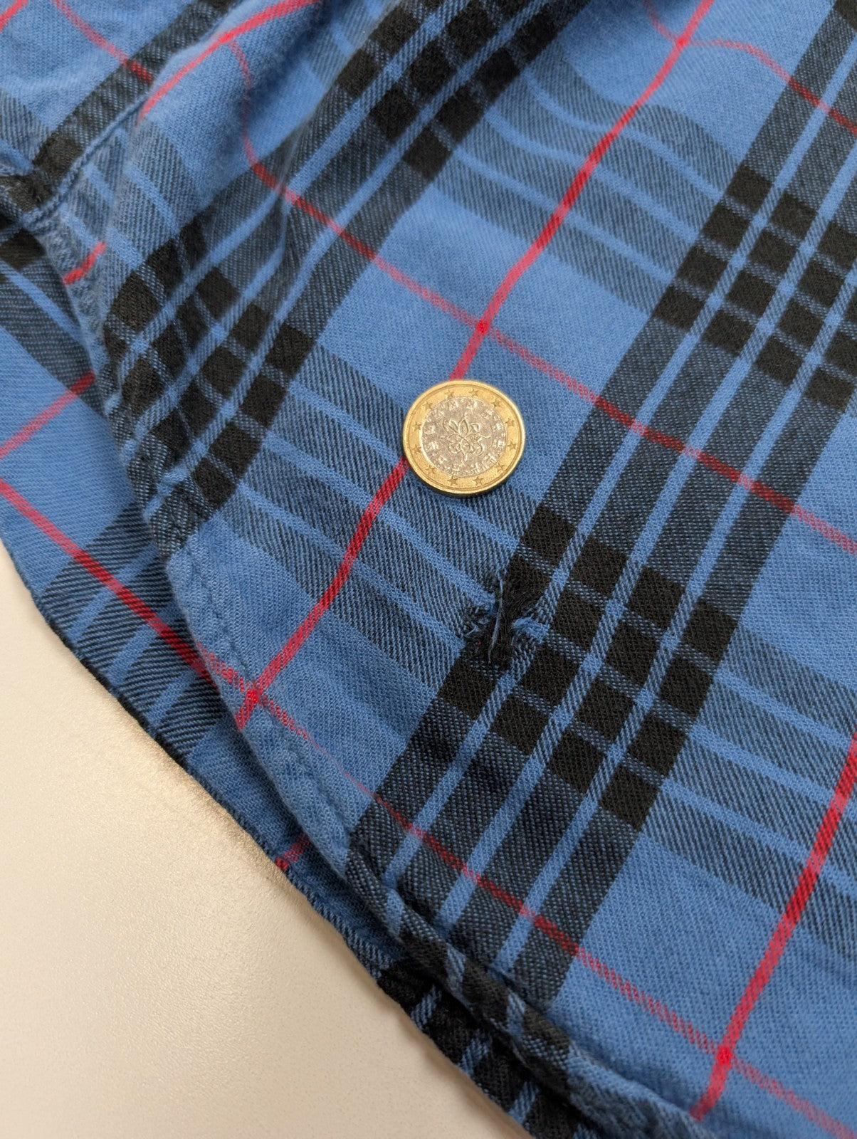 Chemise L.L. BEAN Flanelle Vintage Carreaux Bleu Noir Manches Longues Taille XL