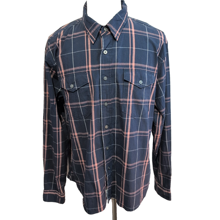 Chemise Wrangler Manches Longues Stretch Flex Bleu Marine et Rose Taille 2XL