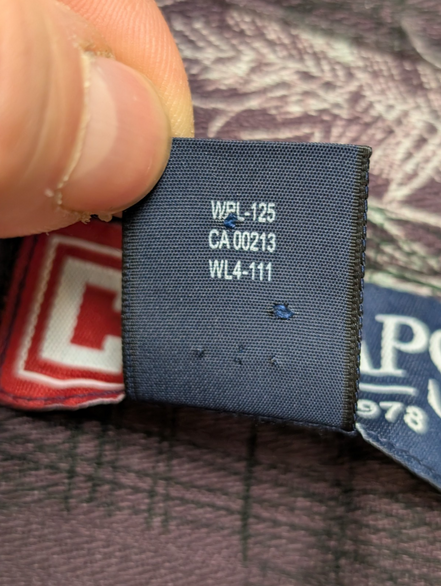 👕 Chemise CHAPS Ralph Lauren XXL (2XL) Vintage 100% Coton Violet Motif Palmiers