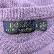 Pull POLO RALPH LAUREN Col V 100% Laine Violet Logo Vert Taille M / L