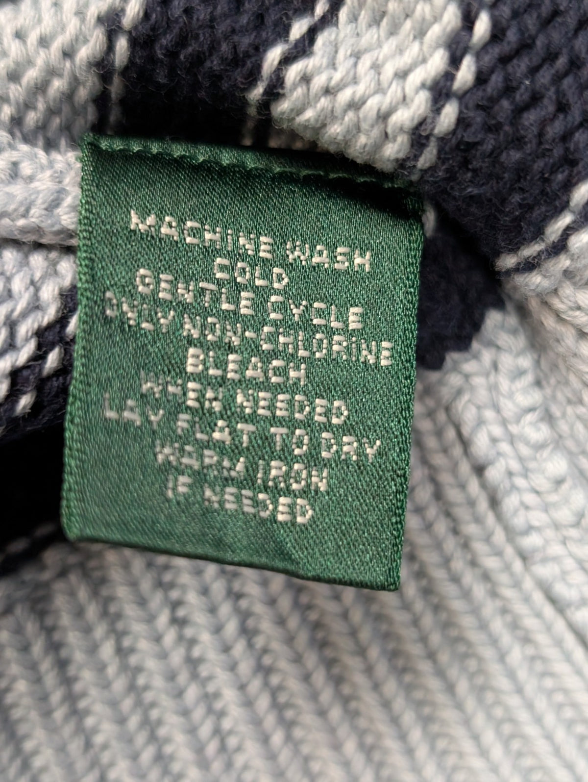 Pull LAUREN Ralph Lauren femme XL coton bleu marine rayures écusson brodé