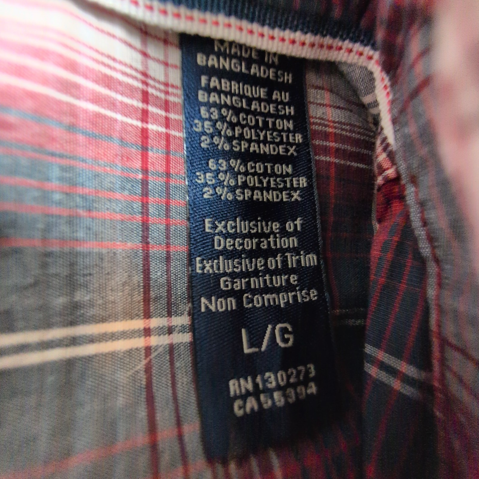 Chemise Wrangler Comfort Flex Stretch à Carreaux Bleu Blanc Rouge Taille M