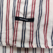 Chemise Nautica Traveller Twill L Rayures Rouge Blanc 100% Coton manches longues