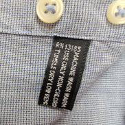 Chemise Pierre Cardin L/XL Bleu 60% Coton Poche Boutonnée Vtg Manches longues