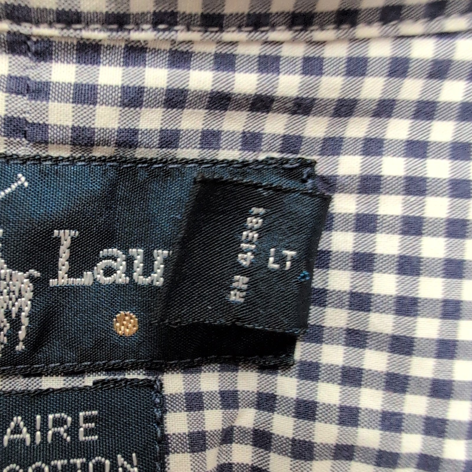 Chemise Ralph Lauren XL Marine Carreaux Shirt Button Down Made Northern Ireland