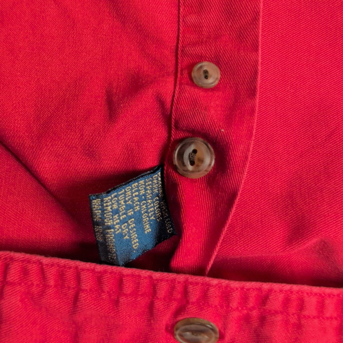 Chaps Ralph Lauren Chemise Rouge Unie Manches Longues 100% Coton Homme M