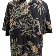 Chemise Hawaïenne Jamaica Jaxx 100% Soie - Noir & Floral - Taille L