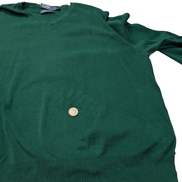 Pull Fin Polo Ralph Lauren Vert Col V Taille XL 100% Coton Pima | 542WSR