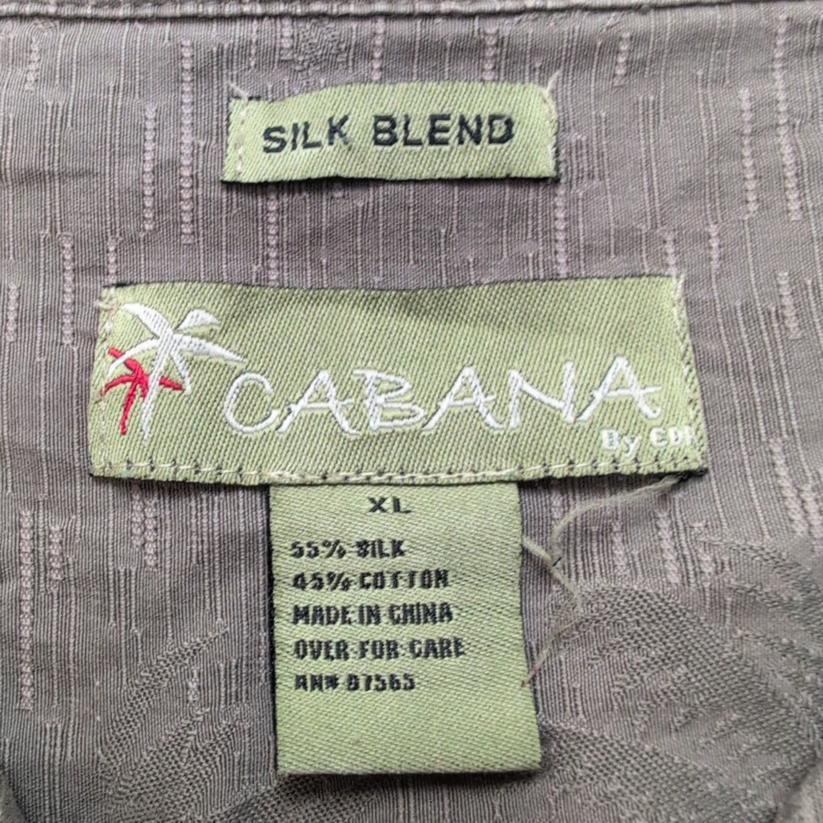 Chemise Hawaïenne Cabana Soie Coton Marron Palmiers Taille XL