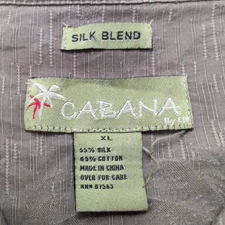 Chemise Hawaïenne Cabana Soie Coton Marron Palmiers Taille XL