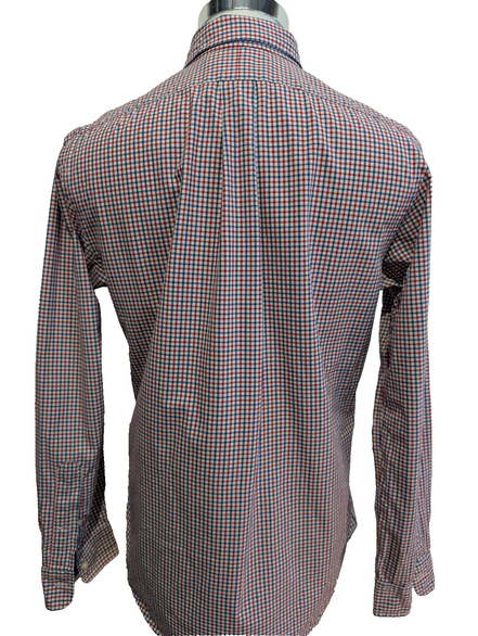 Chemise Polo Ralph Lauren Shirt M Custom Fit Vichy Bleu Rouge Blanc Button Down