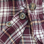 🐻 CHEMISE FLANELLE CHAPS M (G) CARREAUX BORDEAUX MARRON LOGO CUIR