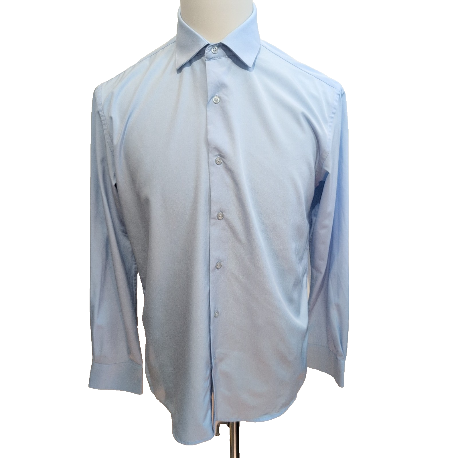 Chemise Nautica Slim Fit M Bleu Clair Stretch Fluide Légère manches longues