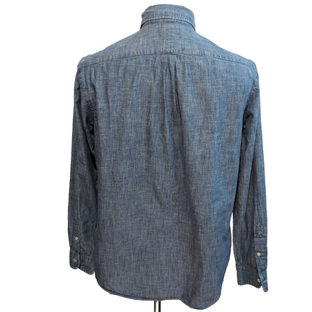 Chemise Ralph Lauren L Bleu Effet Jean Coton Logo Bleu manches longues