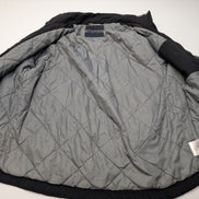 REEBOK Manteau Blouson Vintage Matelassé Noir Gris Capuche Col Taille L | 310BSR