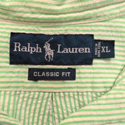 Chemise Ralph Lauren XL Verte Rayures Manches Courtes Classic Fit BD Shirt