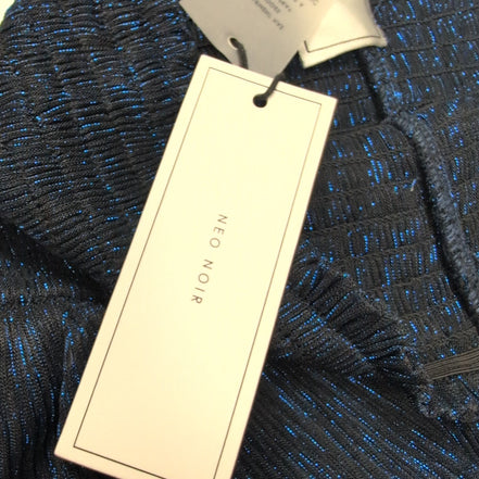 Mini Jupe Neo Noir Femme T34 Bleu Brillante Stretch Neuve Étiquette