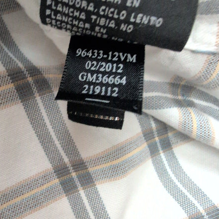 Chemise Harley Davidson L Carreaux Gris Blanc Tête de Mort manches courtes
