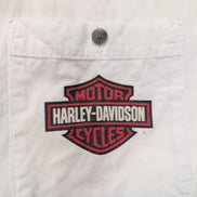 Chemise Harley-Davidson Tall XL Blanche Manches Courtes Logo Dos Moto Coton