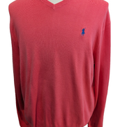 Pull Polo Ralph Lauren Rose Logo Bleu Ciel - 100% Coton Pima - Taille L/XL