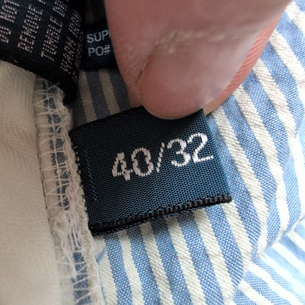 Pantalon Chino Polo Ralph Lauren W40 L32 Seersucker Rayé Bleu