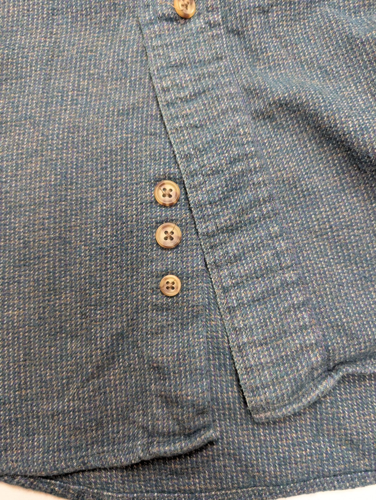 🏔️ Chemise EDDIE BAUER L Flanelle Coton Bleu Marine Chiné |298S
