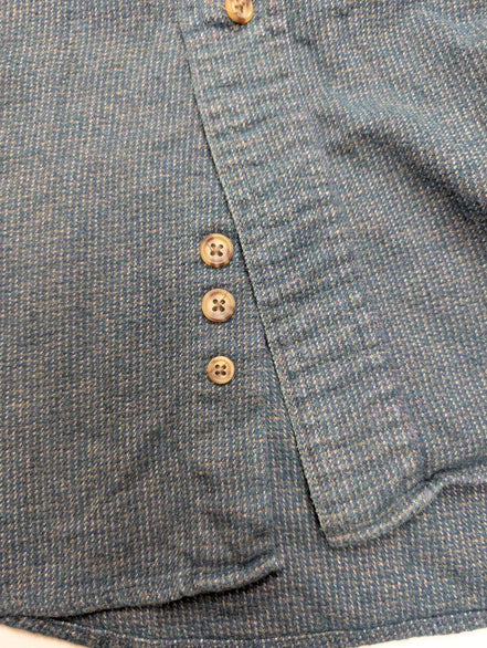 🏔️ Chemise EDDIE BAUER L Flanelle Coton Bleu Marine Chiné |298S