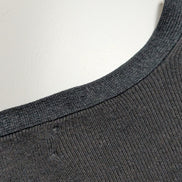 Pull Calvin Klein Noir Col V Texture Côtelée Coton & Modal - Taille L/XL
