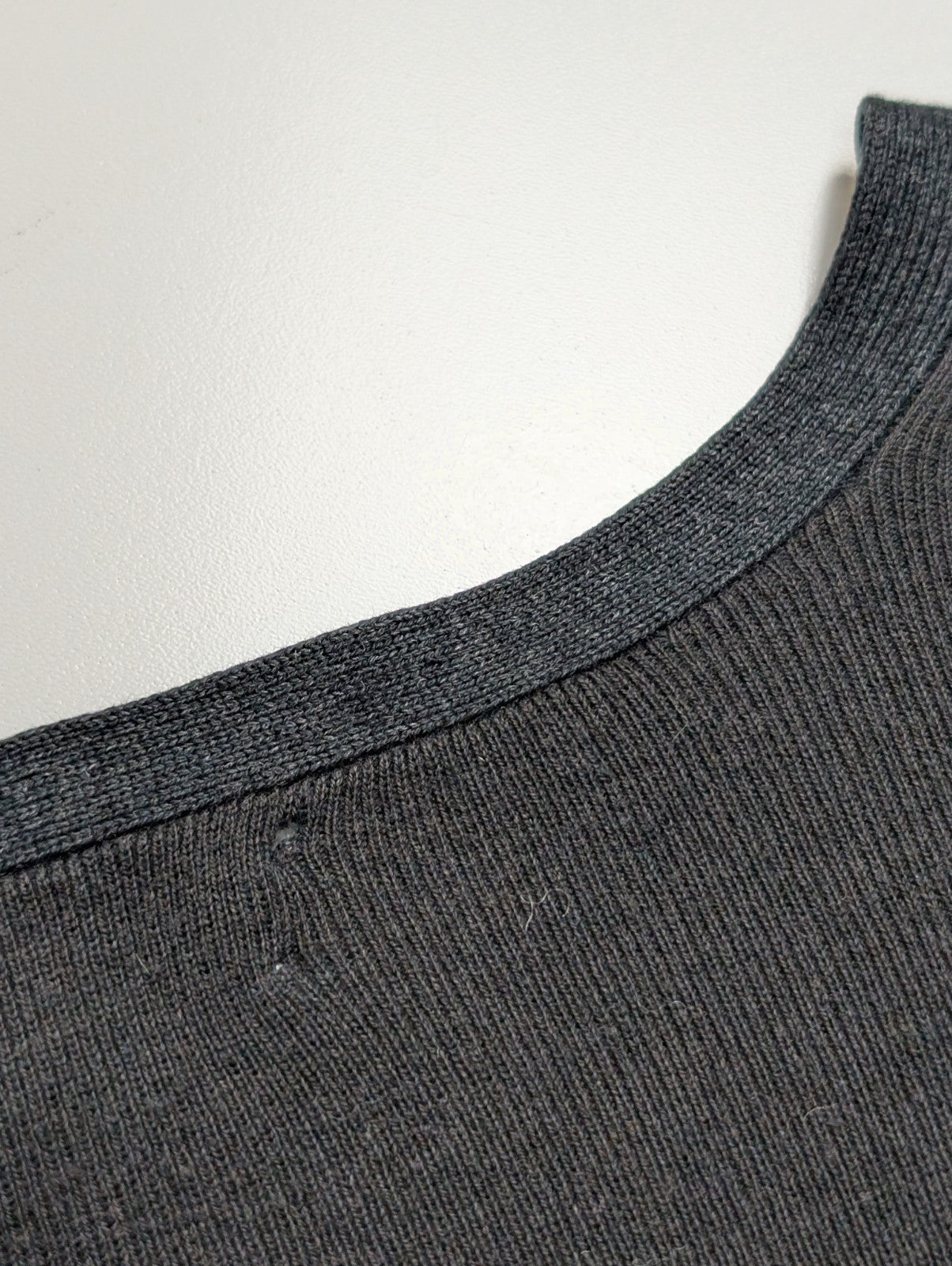 Pull Calvin Klein Noir Col V Texture Côtelée Coton & Modal - Taille L/XL