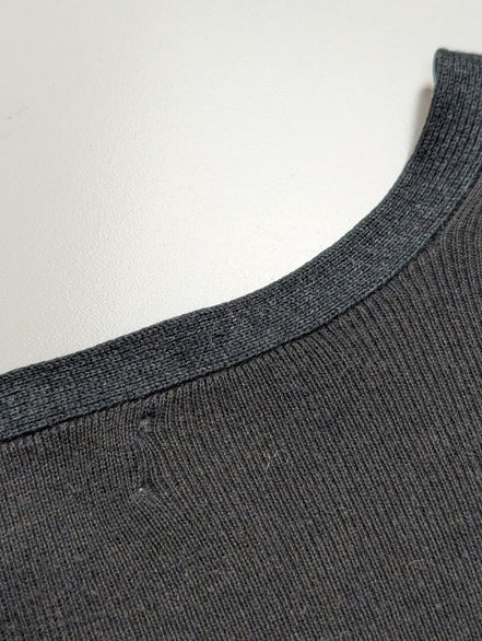 Pull Calvin Klein Noir Col V Texture Côtelée Coton & Modal - Taille L/XL