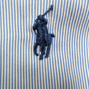 Chemise Polo Ralph Lauren S M Bleue Rayures Logo Marine Col Classique Shirt