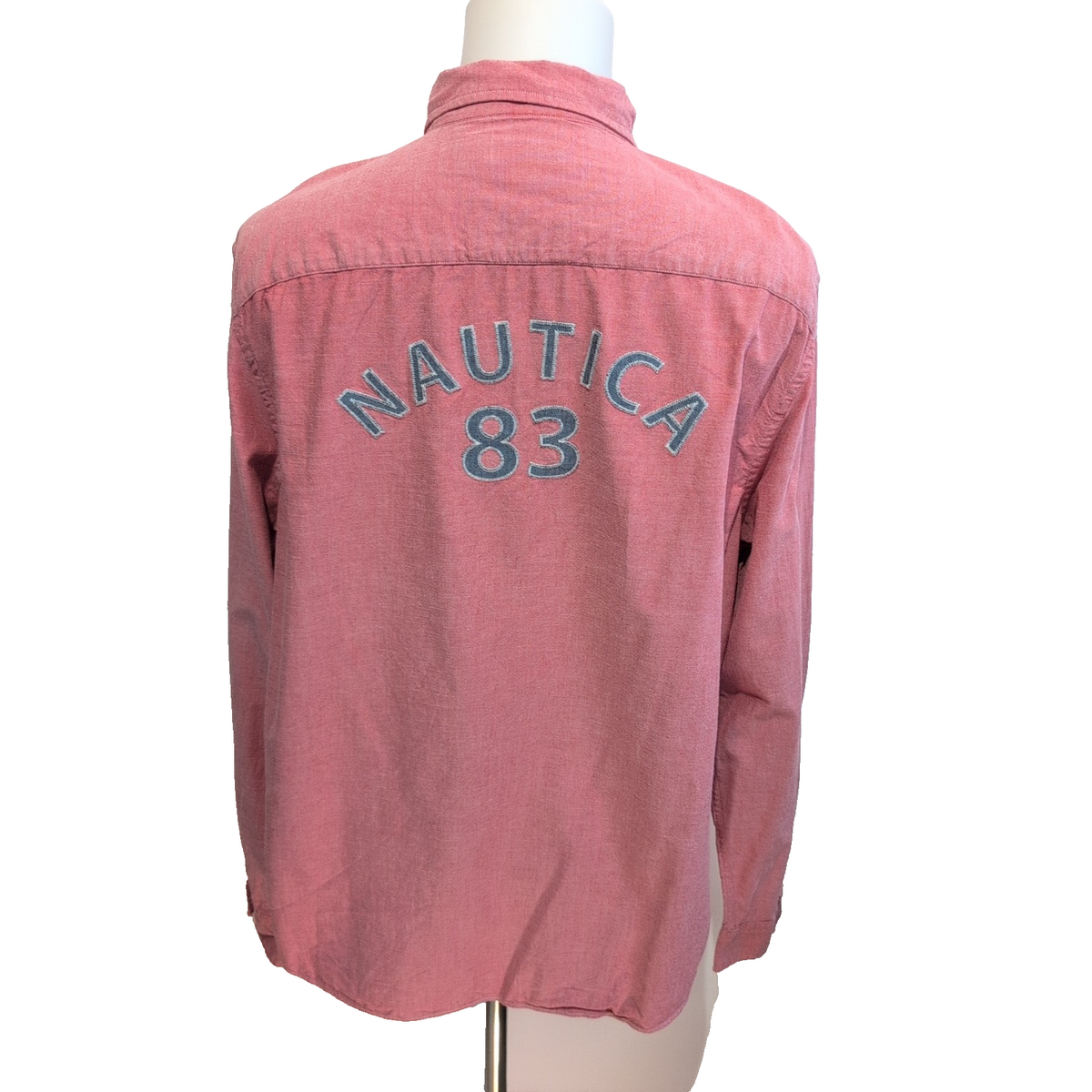 Chemise Nautica XL Rouge Chiné Classic Fit Logo Dos Nautica 83 manches longues