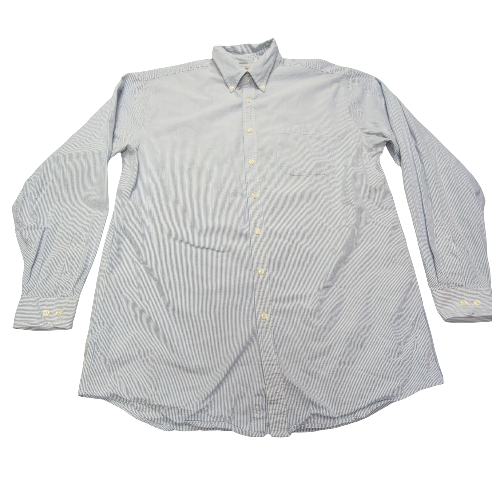 Chemise L.L. Bean à rayures bleues taille L #158e