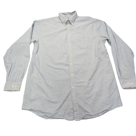 Chemise L.L. Bean à rayures bleues taille L #158e