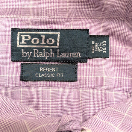Chemise Polo Ralph Lauren Regent Classic Fit Violet Carreaux M/L manches courtes