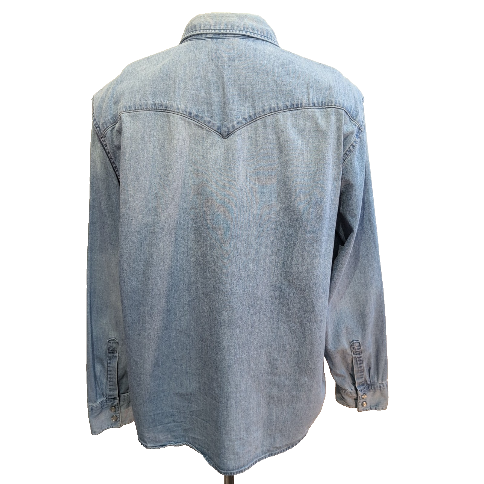 Chemise Westen Levi's Vintage Denim Bleu Clair Boutons Pressions Nacrés T. XXL