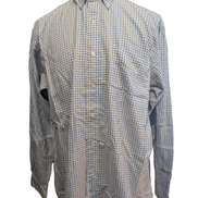 Ralph Lauren Chemise Homme L Blanche Quadrillée Double Retors Sans Logo